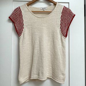 Madewell Knit Tee Top Red/White